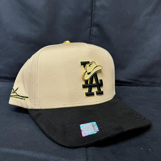 LA SOMBRERO BEIGE NEGRA GAMUZA BIGG BOSS