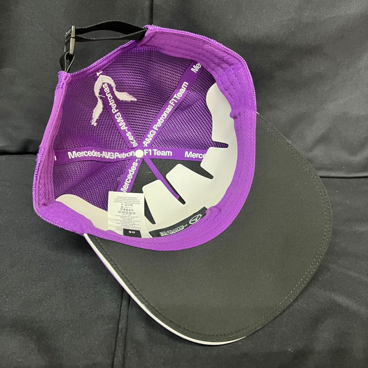 MERCEDES MORADA F1 LOGO BLANCO