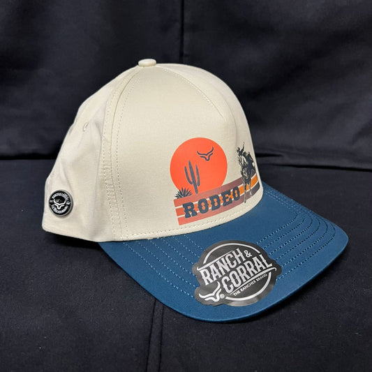 RODEO ESTAMPADO BEIGE Y AZUL RANCH AND CORRAL