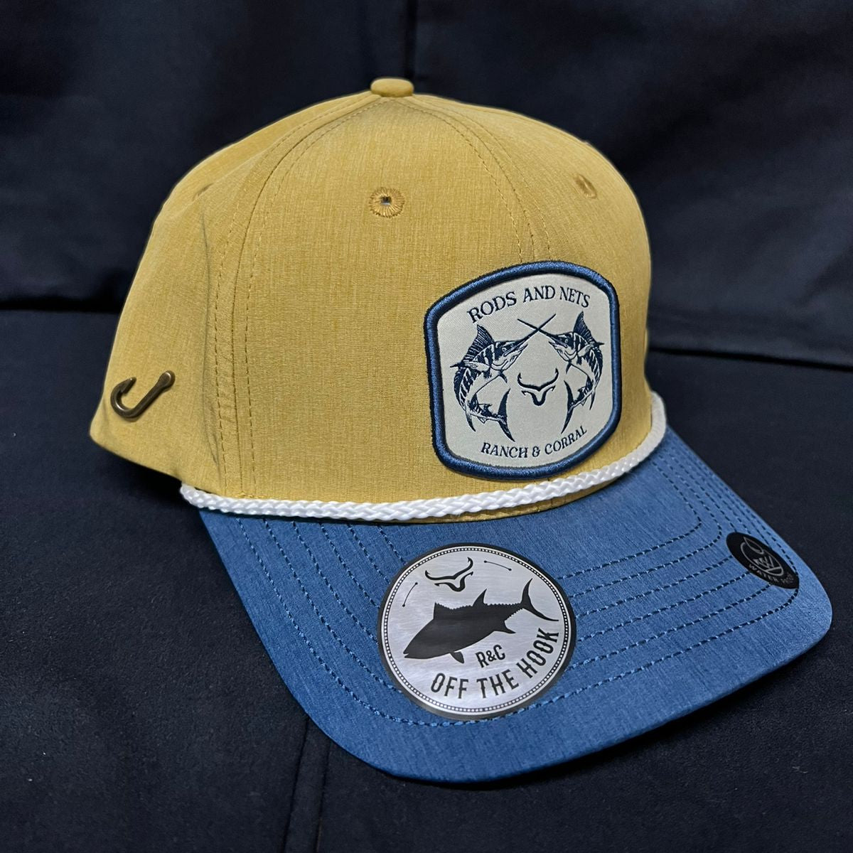 GORRA GORRA PESCA AZUL MOSTAZA REPELENTE AL AGUA RANCH AND CORRAL