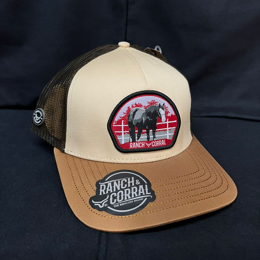 EQUINO BEIGE CON MARRON RANCH AND CORRAL