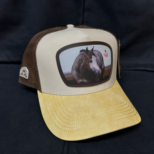 PAYASO ROJO VISERA VINIPIEL AMARILLA Y BEIGE RANCH AND CORRAL