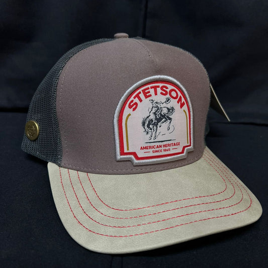 STETSON JINETE VISERA PIEL GRIS Y BEIGE RANCH AND CORRAL